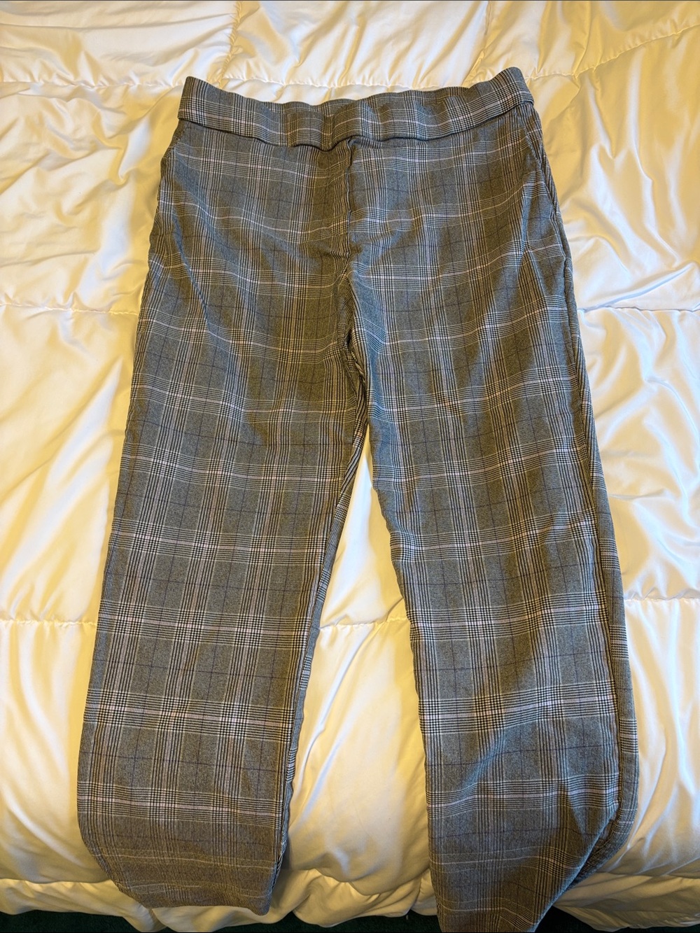 WoMen's Grey Plaid Dress Pants